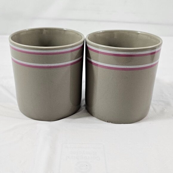 Vintage 1980’s JMP Japan Chromatics Gray 11 Oz Stoneware Mugs Cups – Set of 2 - Picture 12 of 16